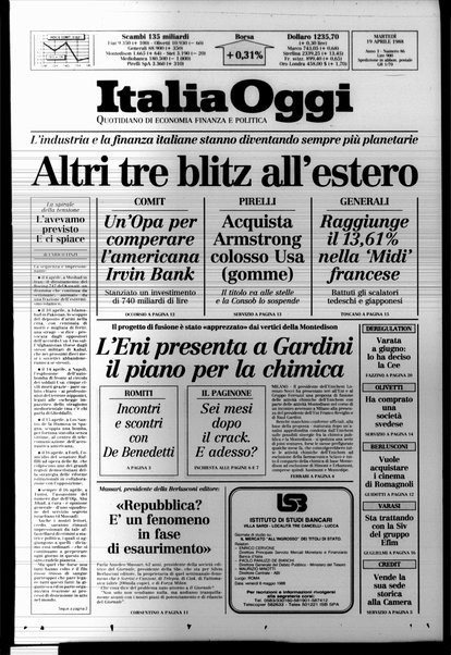 Italia oggi : quotidiano di economia finanza e politica